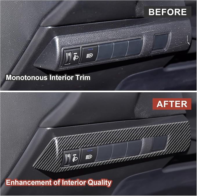 Carbon Fiber Headlight Switch Buttons Panel Cover Compatible with Toyota Corolla 2020–2026 & Corolla Hatchback 2019–2026