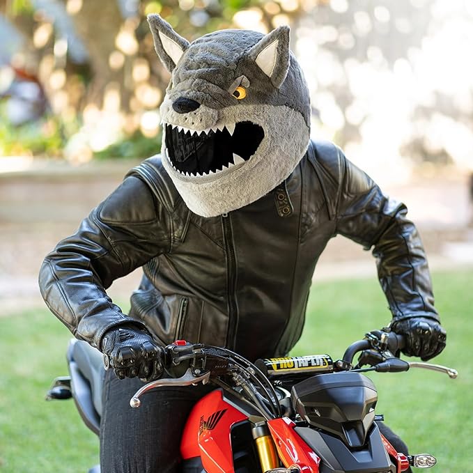 Moto Loot Helmet Cover for Motorcycle Helmet, Fun Rides and Gifts (Cover Only. Helmet Not Included) - Wolf