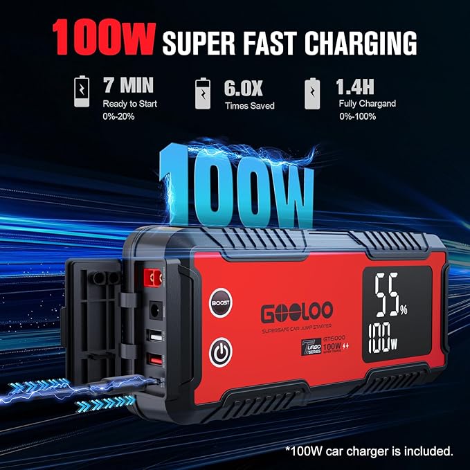 GOOLOO 6000A Jump Starter GT6000 & GOOLOO DEEPSCAN DS200 OBD2 Scanner Diagnostic Tool