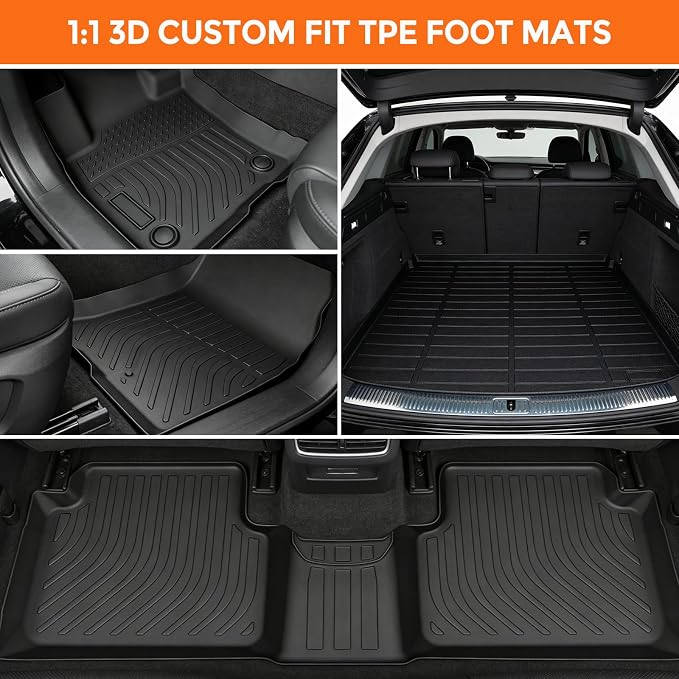 Floor Mats for Ford Bronco Sport 2021-2026 (Only for Sport Version & Fuel Version), Custom Fit Heavy Duty TPE All Weather Protection Waterproof Non-Slip Black (Two-Row Floor Mats & Cargo Liner)