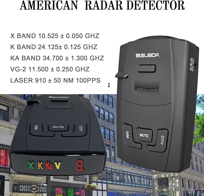 Radar Detectors for Cars American Laser X K KA Bands VG 2 Protection S360 with LaserEye Front Rear Police Scanner 12V Socket and Two Types of Chargers (BLSLEIDA S360C)