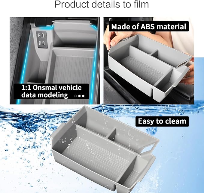 Compatible with 2026 Toyota Sienna accessories Center Console Organizer with Cup Holder, Lower Storage Box Accessory Lower Center Console Tray (Compatible with 2021-2026 Toyota Sienna, Gray)