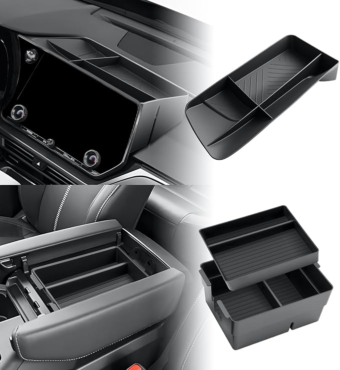 BIBIBO 3Packs for 2025 2026 Lexus TX350 Center Console Organizer 2024 2025-2026 Lexus TX350 Console Tray (Double Layer) +Behind Screen Tray (14" Touchscreen) 2026 TX Console Insert Tray