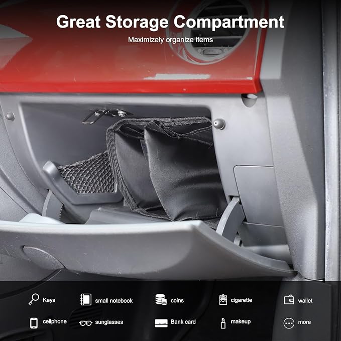 Car Glove Box Organizer Bag Compatible with Fiat 500 2007-2015 Accessories Car Glove Insert Compartment Bag Interior Accessories