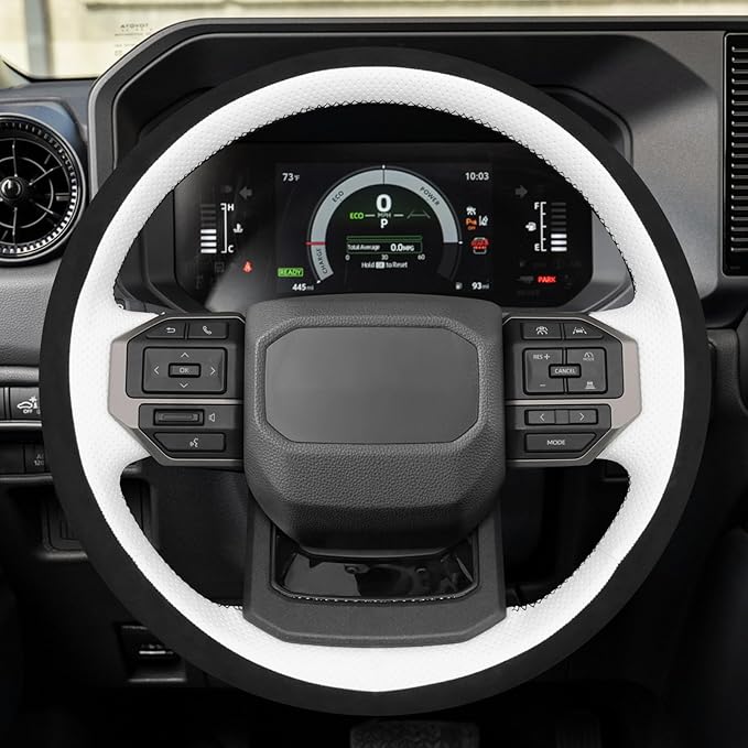 MEWANT Hand Stitch Steering Wheel Cover for Toyota Land Cruiser 2024-2026, Custom Fit DIY Wrap Interior Accessories