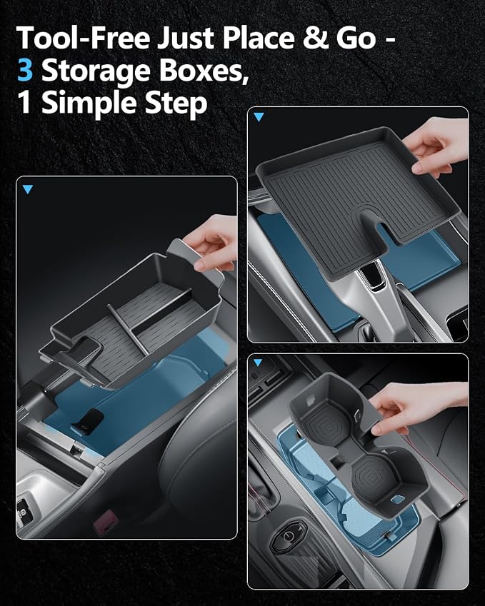 SKTU 3PCS for 2024 2025 2026 Dodge Charger Center Console Organizer for 2024 2025 2026 Dodge Charger Cup Holder Console Non-Slip Pad Console Tray Dodge Charger 2024 2025 2026 Accessories ABS Tray