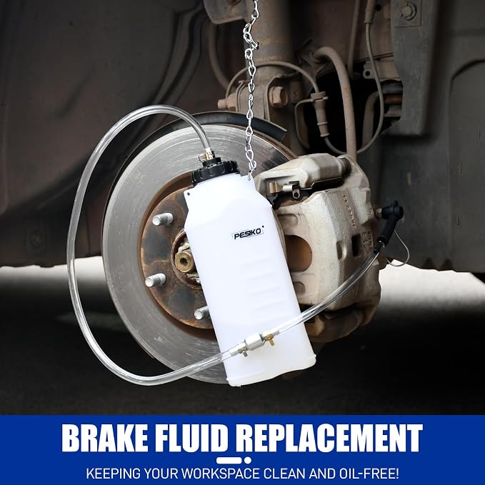 1L Brake Bleeder Bottle, Brake Fluid Bleeder Kit with One Way Check Valve 24 inch Tube and Rubber Connector for Collect Brake Fluid