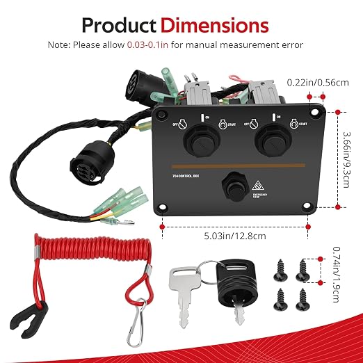JAVIK 12V Dual Engine Key Switch Panel Twin Switch with Choke Switches and Engine Alarm Buzzer for Yamaha Outboard Engines O.E.M# 6K1-82570-08-00 6K1-82570-13-00