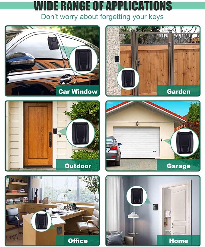 Tevlaphee Car Lock Box - Punch Button Combination, Portable, Waterproof Security Box for Keys, Credit Cards and Cash