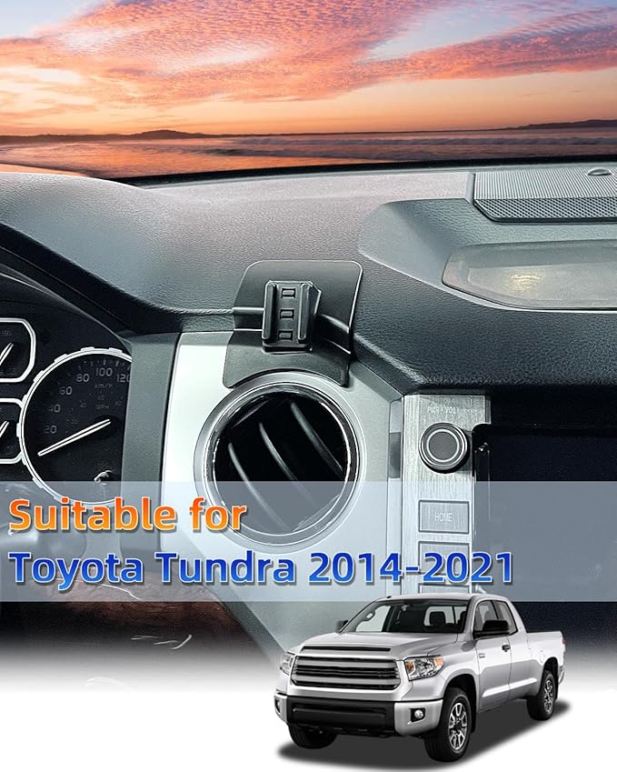 PZK Car Phone Mount for Toyota Tundra 2014 2015 2016-2020 2021 Accessories Custom Air Vent Car Phone Holder Auto Lock Hands Free 360° Rotation Cell Phone Automobile Cradles