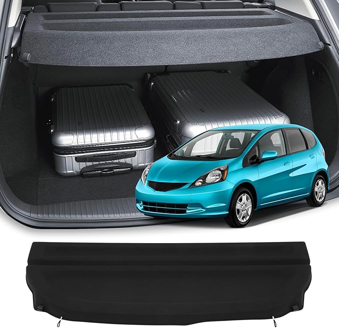 SCITOO Cargo Cover for 2012-2013 Fit for Honda Fit 1.5L 2013 Fit for Honda Fit Electric Retractable Rear Trunk Cargo Shade Luggage Security Cover Shielding Waterproof