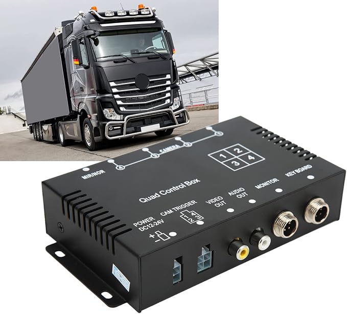 Parking Camera Video Switch 4 Channel Video Splitter Control Box DC12V 24V Image Switch Remote Control High Definition for Truck Bus Boat