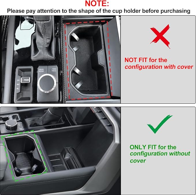 JDMCAR Liner Accessories (Red Trim) and Center Console Organizer (Red Trim) Compatible with 2022 2023 Toyota Tundra Accessories