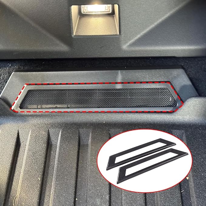 for Tesla Cybertruck 2024-2025 Seat Under Air Vent Trim Protective Cover, Luxury Upgrade Real Carbon Fiber Car Interior Accessory Decoration (Black Carbon)