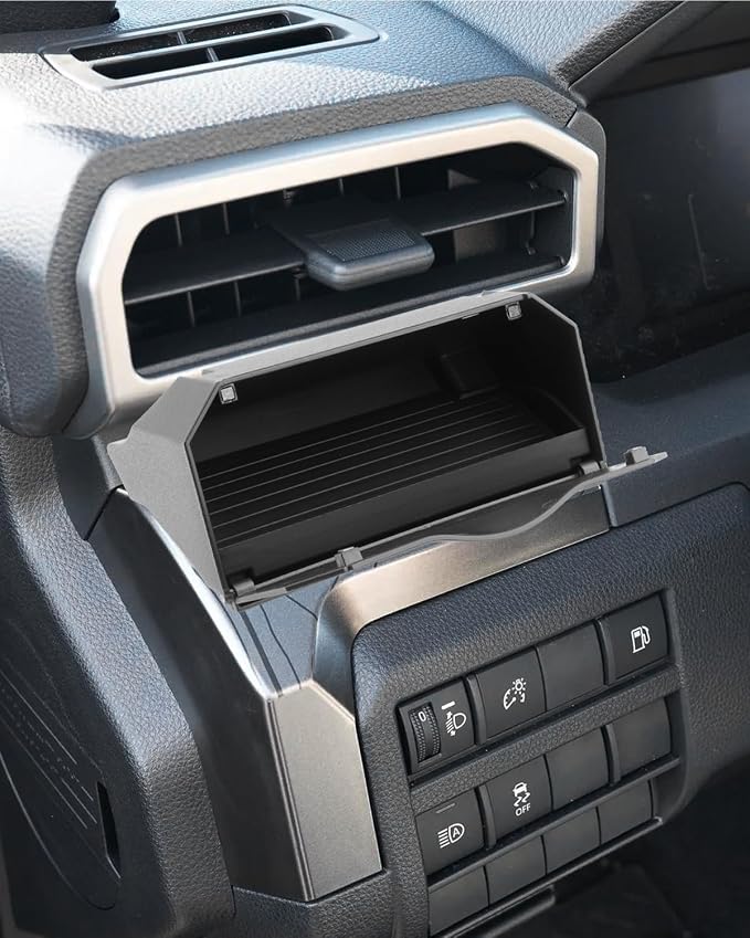 for Toyota 2026 Tacoma Driver's Air Vent Storage Tray with Lid for 2026 Tacoma Air Vent Cubby Storage Bin for 2024 2025 2026 Tacoma Accessories Driver Side Extra Storage Organizer Holds Change Key