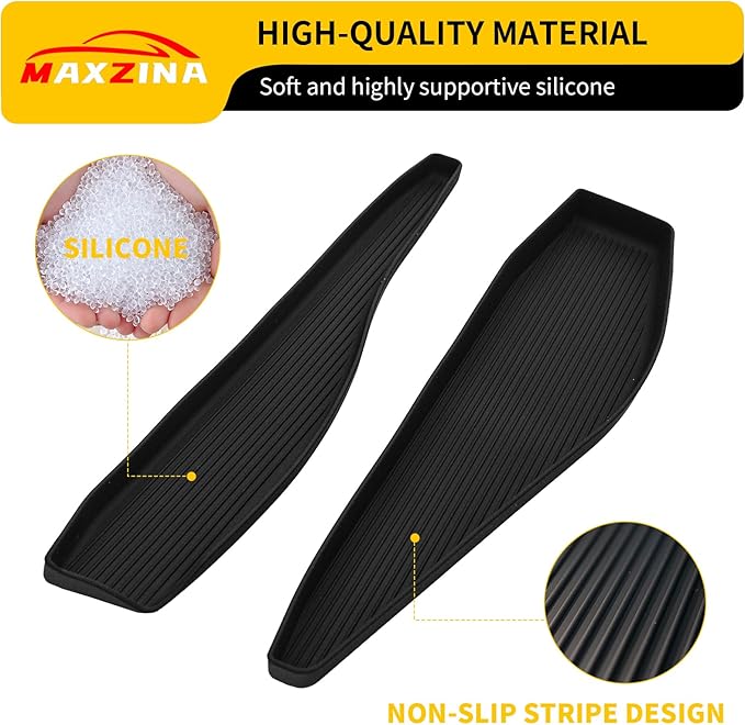Gear Shift Side Storage Compatible with 2021-2025 2026 Ford F150 Silicone Center Console Side Lower Storage Tray Gear Shifter Organizers 2PCS for 2024 F-150 Accessories