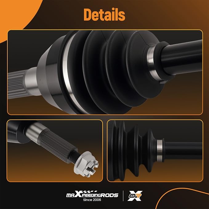 maXpeedingrods Pair (2) Rear CV Axle Shaft Assembly for Polaris Sportsman 2003-2010 400 450 500 600 700 800 MV MV7 Twin Browning EFI Deluxe Touring 4X4 6X6, Left Right Side Replace# 1380240 1380197
