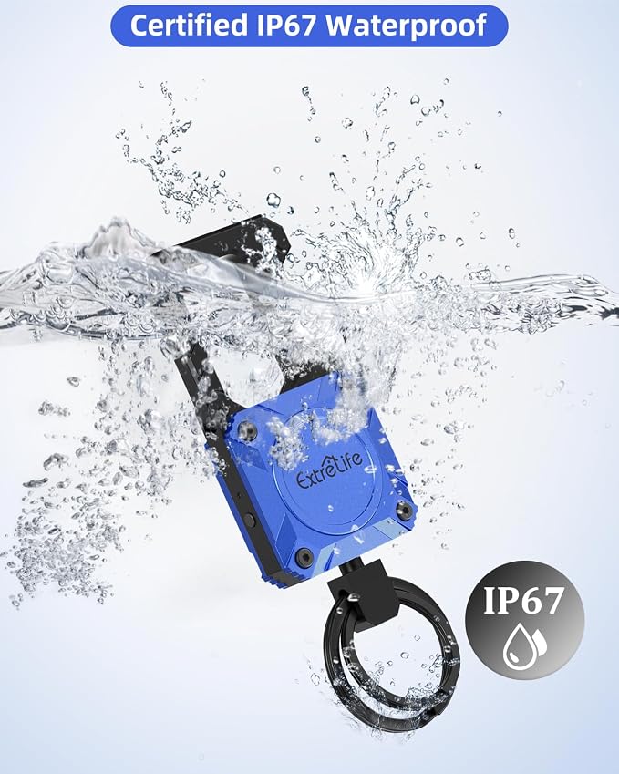 ExtreLife Keychain, Works with Apple Find My, Bottle Opener, Carabiner Car Key Chains with Gps Tracker