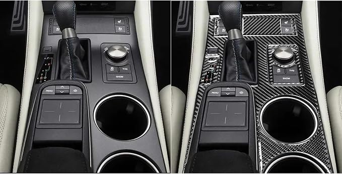 Soft Carbon Fiber Car Interior Shifter Kit 6/Piece Decorative Sticker for Lexus RC300 350 200T 15-24 Carbon Fiber Interior Accessories