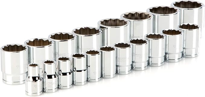 TEKTON 1/2 Inch Drive 12-Point Socket Set, 19-Piece | SHD92011