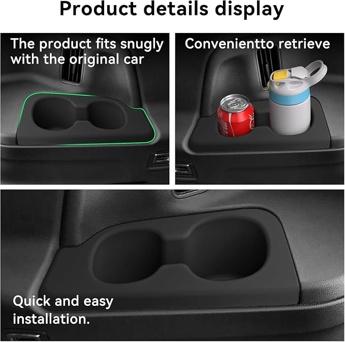 smabee 7PCS Center Console Organizers for Honda Pilot 2023 2024 2025 2026 Front & Rear Cup Holder Inserts + Front & Rear Armrest Storage Tray + Divider Storage Insert Accessories Interior Black
