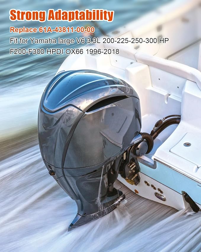 Trim Tilt Cap with Seals Fit for Yamaha Large V6 3.3L OX66 200 225 250 HP HPDI 200 225 250 300 HP F Series F200 F225 F250 F300 Replace 61A-43811-00-00, Gland with Seals End Cap Tilt Cylinder