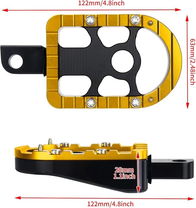 Motorcycle Floorboards Passenger Footboards Wide Foot Pegs Board Pedal Compatible with Touring Electra Road Street Glide Softail Road King Yellow Edge
