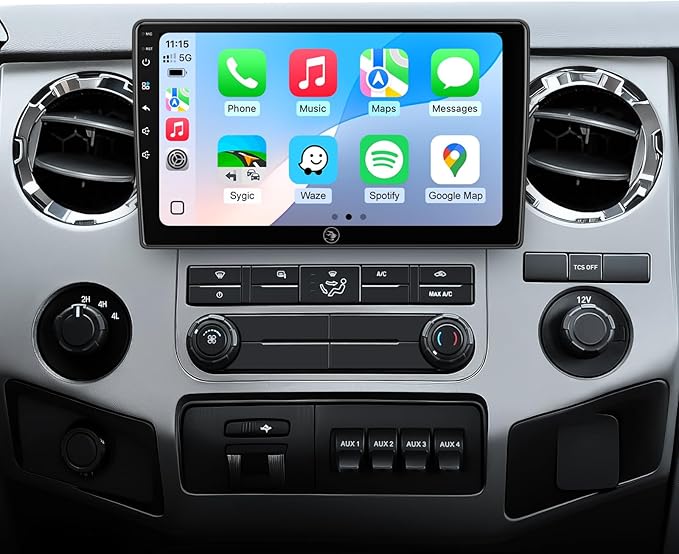 10 Inch for Ford F150 Radio 2004-2008, F250/F350/450/550 2008-2016 Radio Upgrade Wireless CarPlay Android Auto, Plug and Play, 5G Wi-Fi, Bluetooth 5.0 QLED Touch Screen Car Stereo