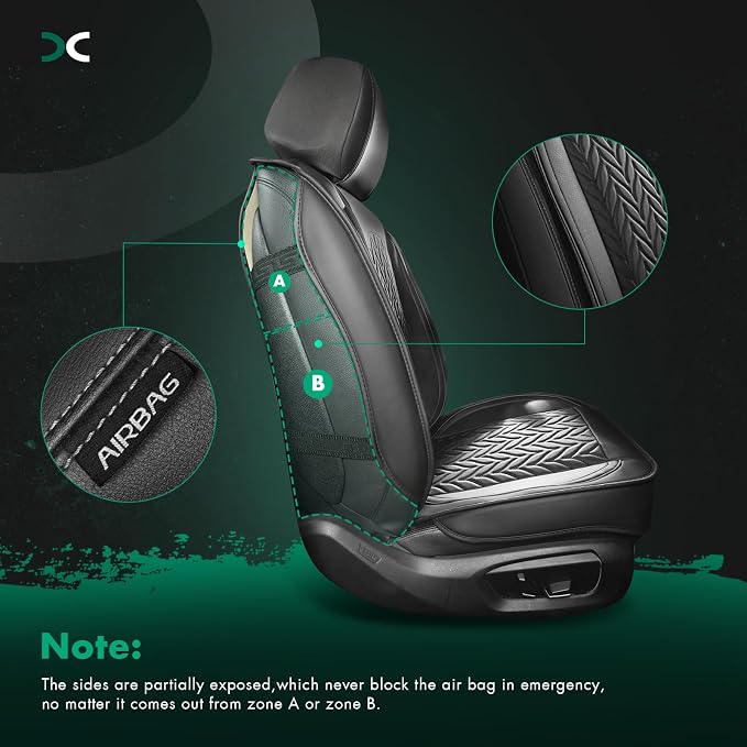 SCITOO Truck Seat Covers Full Set for F150,Waterproof Black Car Seat Covers | Faux Leather Car Seat Covers Full Set Pickup Seat Cover Fits for 2015-2024 Ford F150 F250 F350,Waterproof&Waterproof