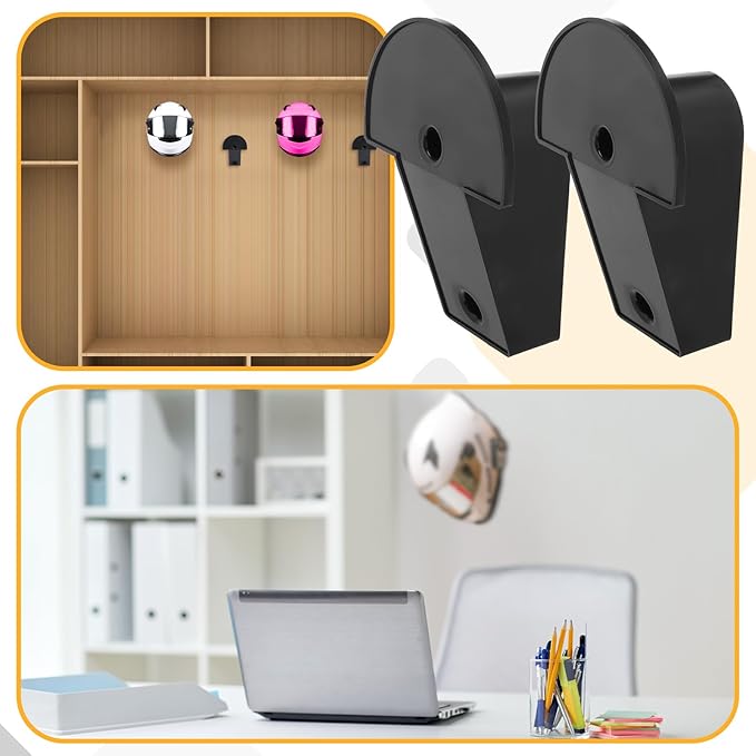 CroBlissful 4 Pcs Motorcycle Helmet Holder Wall Mount Helmet Hanger Hooks Motorcycle Gear Rack for Football Sports Accessory(Minimalist,Plastic)