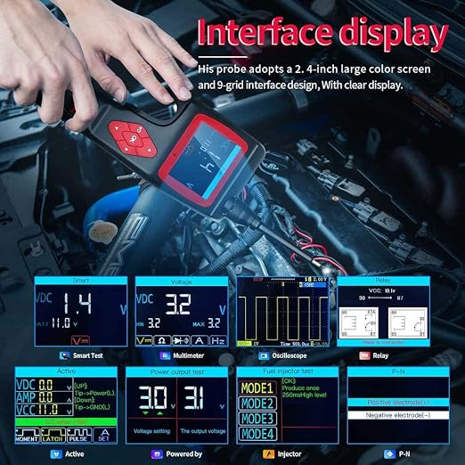 P200 Power Circuit Probe Kit, 9-30V Automotive Circuit Tester, Circuit Breaker Finder, Multimeter/Activating Component/Relay Test/Fuel Injector Tester/Oscilloscope/0~5V Power