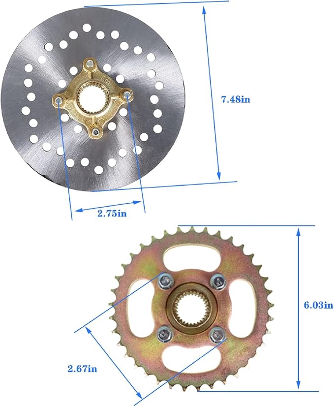 Labwork 1.2x 32 Live Rear Axle Kit + Disc Wheel Hub Replacement for 428 Sprocket Go Kart ATV Quad and Drift Trikes