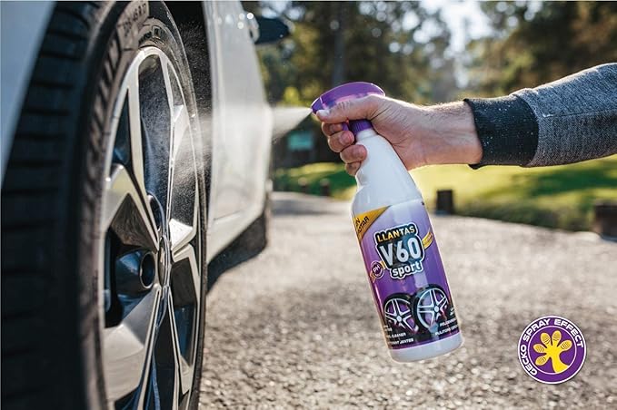 Sisbrill V60 Sport Wheel and Tire Cleaner Spray – pH Neutral Car Wheel Cleaner, Gecko Spray Effect, Safe Brake Dust Remover – Pack of 2 (33 fl oz each)