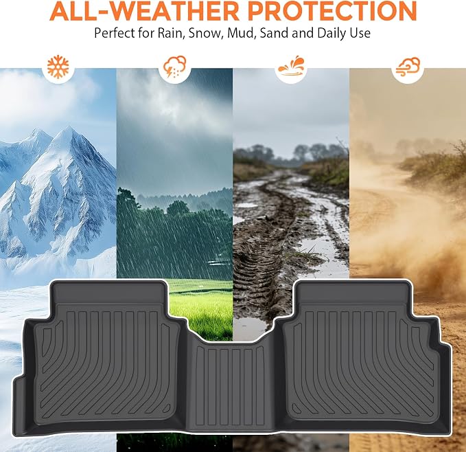 Floor Mats for Kia Forte S/EX/FE/LX/LXS/GT/GT-Line 2019-2026, Custom Fit Heavy Duty TPE All Weather Protection, Waterproof Non-Slip Black (Two-Row Floor Mats & Cargo Liner)