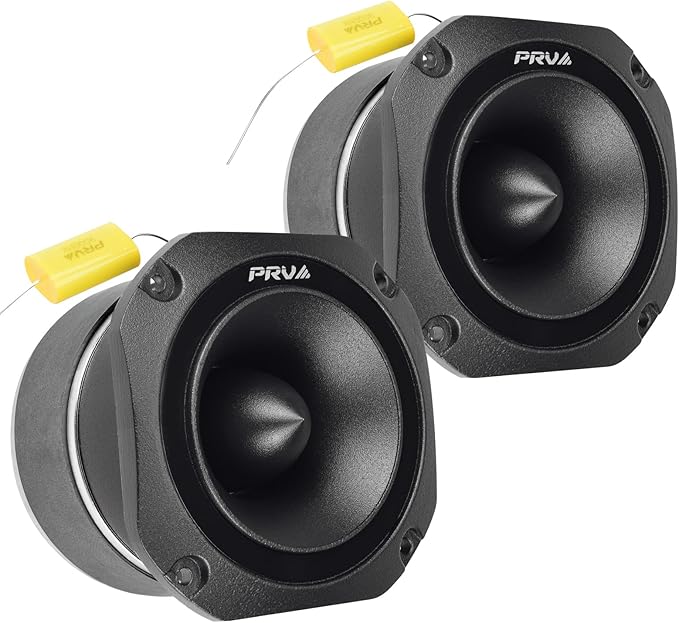PRV AUDIO TW700Ti Black 4 Inch Titanium Bullet Tweeter TW700Ti 240 Watts, 8 Ohm Super Tweeter, Built-in Capacitor Pro Audio High Frequency Driver (2 Tweeters)
