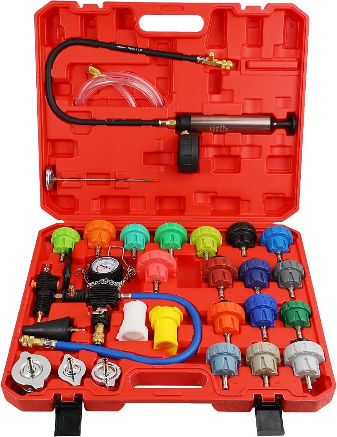 28pcs Cooling System Pressure Tester kit Automotive Radiator Pressure Tester for Motorcycle Car Truck
