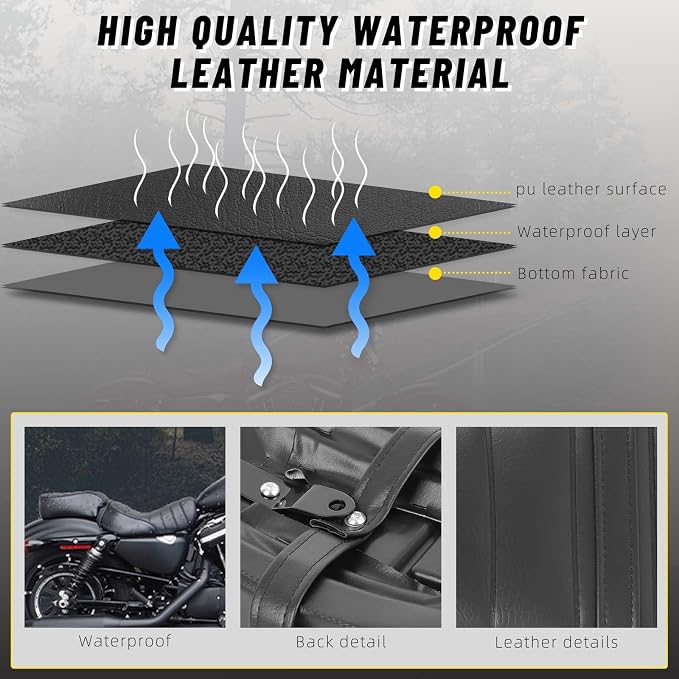 Motorcycle Passenger Pillion Seat fits for Harley Davidson 2016-2022 Sportster Iron 883 XL883N Models(Black-Passenger)