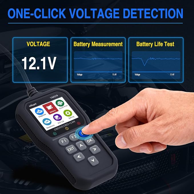 Nilight YM319 Professional OBD2 Scanner Car Diagnostic Tool - 2.4” IPS Full-View Color Screen Code Reader - Live Data Graphing, Battery Test for All 1996 & Newer Cars