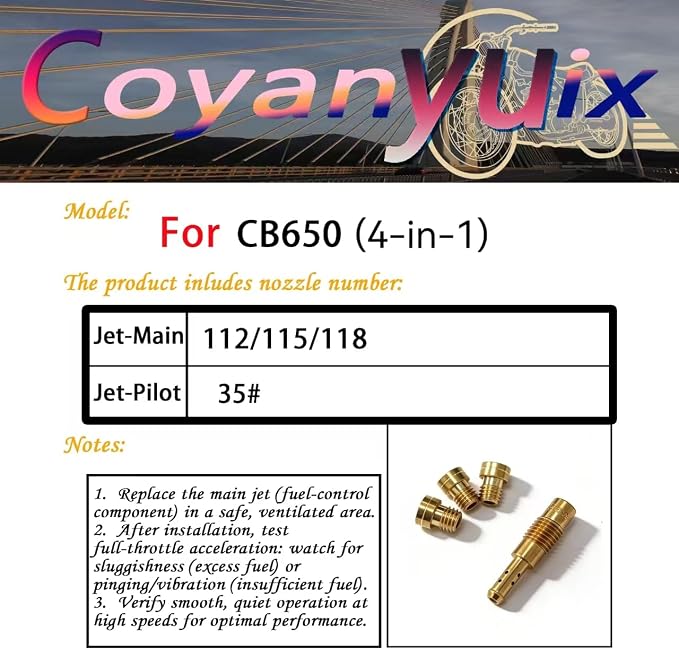 Suitable for Honda 1981-1986 CB650/Nighthawk 700S/CB700SC, carburetor reconstruction kit with plunger assembly（4-in-1），Coyanyuix Carburetor Repair Kit