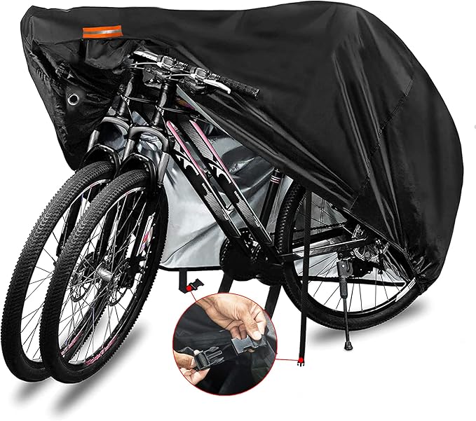 Indeed BUY Bike Cover for 1,2 or 3 Bikes Waterproof Bicycle Cover Outdoor Bike Storage Covers XL XXL 420D Heavy Duty Rain Sun UV Wind Proof for Mountain Road Electric Bike etc