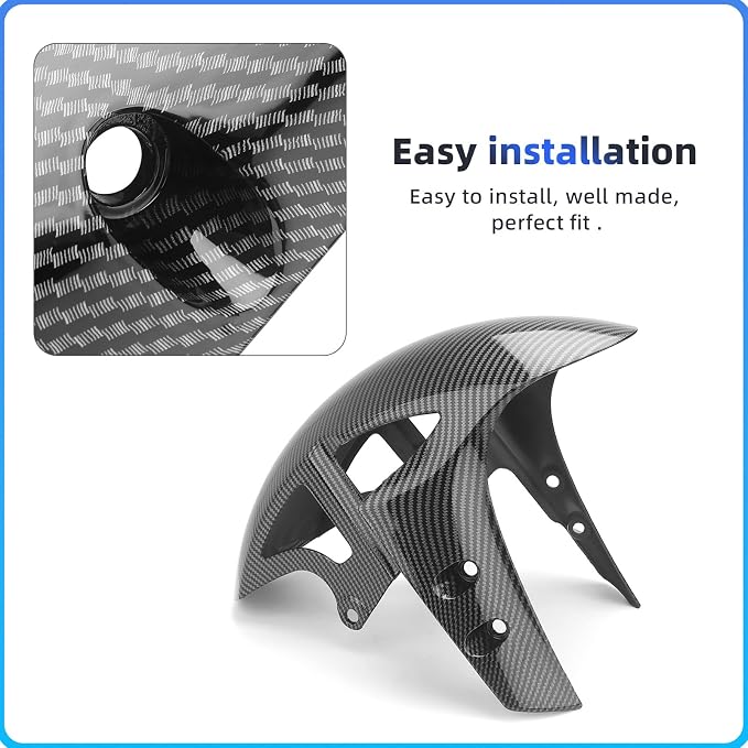 Motorcycle Front Fender, Tire Hugger Fender Mud Guard for Y-AMAHA YZF R1 R6 R10, Front Wheel Mudguard Splash Guard Fit Fairings Parts (White)