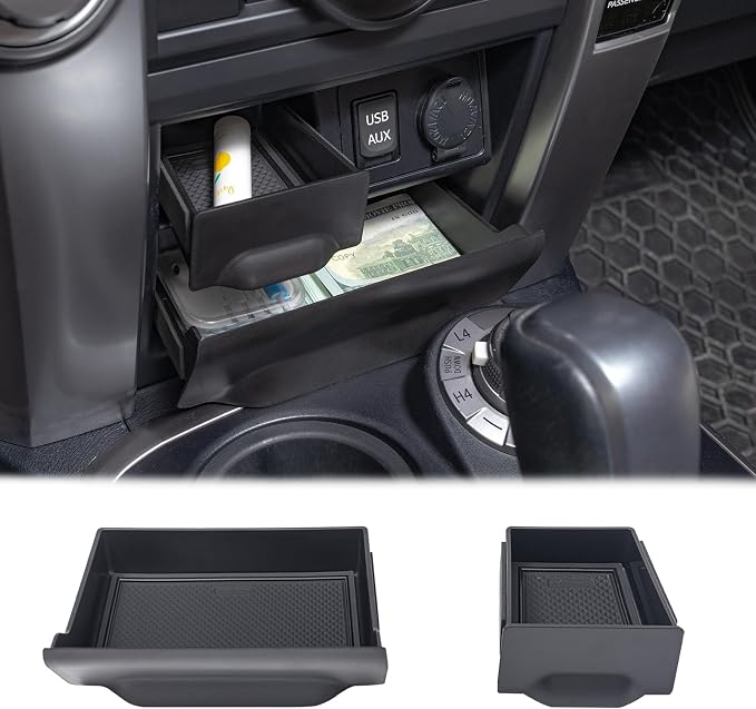 JDMCAR Storage Drawer and Coin Box Organizer Compatible with Toyota 4Runner Accessories 2014-2022 2023 2024
