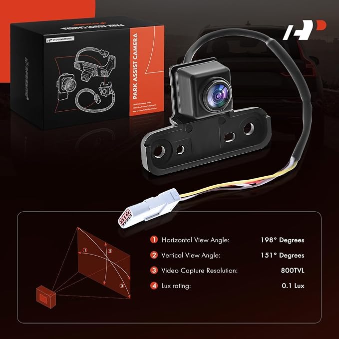 A-Premium Front View Backup Camera Compatible with Cadillac | Parking Camera for 2018-2020 Escalade, 2015-2020 Escalade ESV - Replace# GM1260115