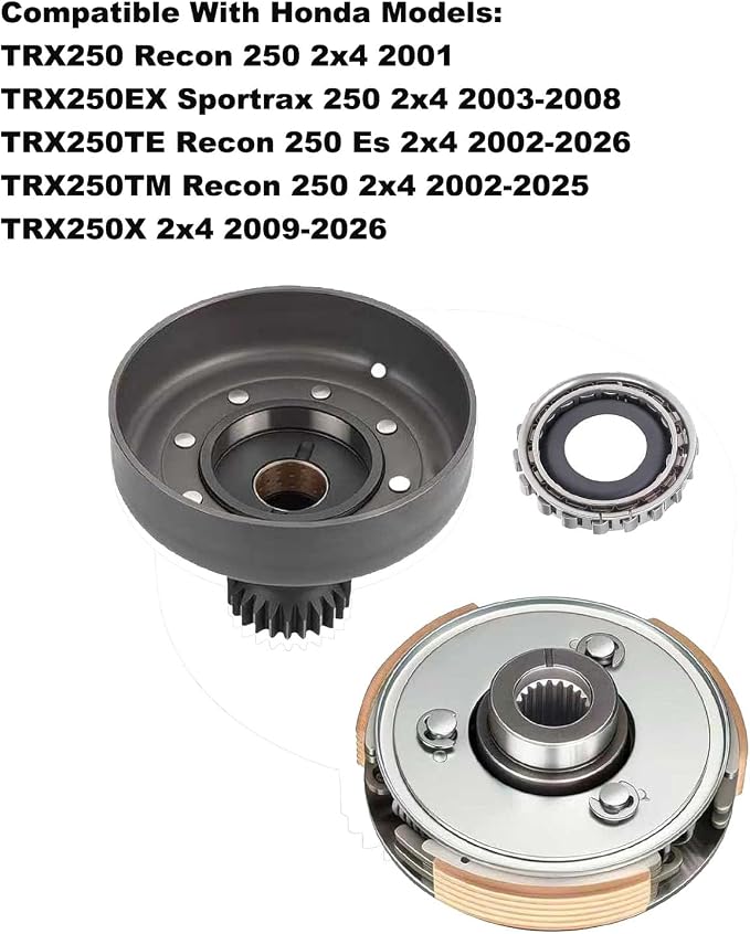 Compatible with Honda TRX250 X TE 2x4 ES 2002-2025 Cylinder Piston Gasket Kit, available in cylinder bore: 68.5/72/74 MM，12100/12251-HN6-000 (Trx250 clutch drum)