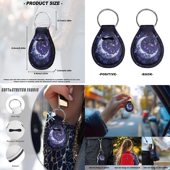 POLERO Moon Butterfly Car Accessories Car Seat Protector for Women Floral Steering Wheel Cover Seatbelt Covers Cup Holder Coasters Aesthetic Full Set 11pcs
