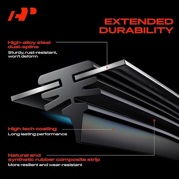 A-Premium APWB568 24"/19"/10" Windshield Wiper Blades Compatible with Honda CR-V 2023 2024 - Front Rear Wipers Blade Set for TLPN/RL3 Arm Connector, with Wear Indicator & Towel (Pack of 3)
