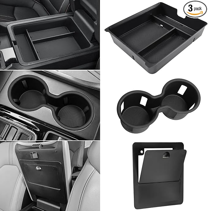 3Pcs Center Console Organizer Tray for 2026 Honda Passport Trailsport/2023 2024 2025 Honda Pilot/Ridgeline/Interior Accessories - Center Console Cup Holder Insert & Hidden Armrest Storage Box