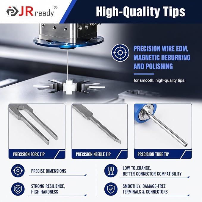 JRready Terminal Removal Tool Automotive Depinning Tool Kit - for TE, AMP, Delphi, Molex, Deutsch DT/DTM/DTP,JPT Connectors for Electrial Pin Extraction Release and Appliance Repairs JRconDRK00A10-02