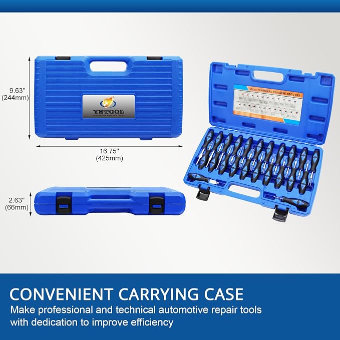 YSTOOL Terminal Release Kit, Universal Wire Connector Removal Pin Extractor Release Tool 23 PCS Set for American Domestic and Imported Vehicles