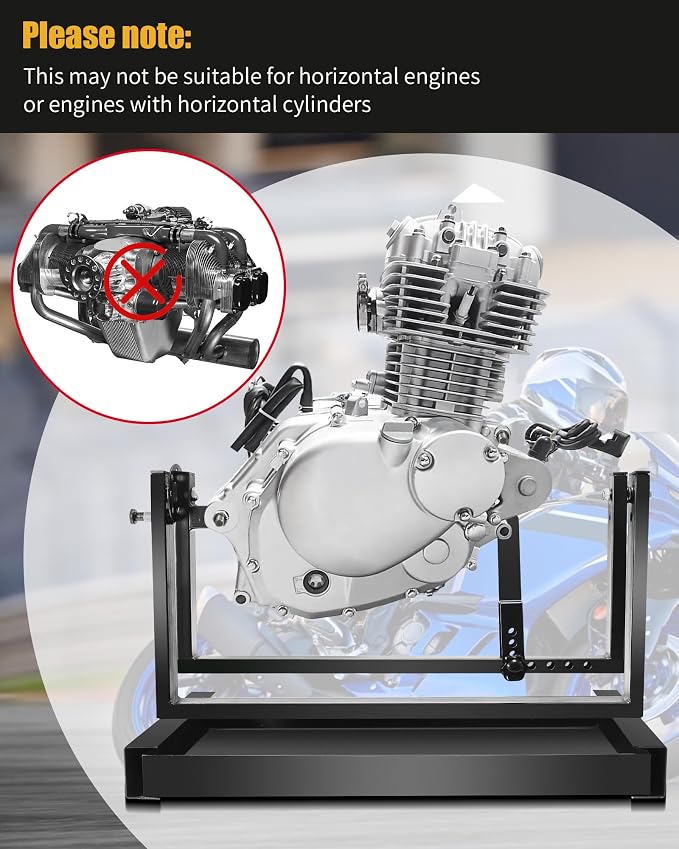 Motorcycle Engine Stand Fit for 2 & 4 Stroke Vertical Single Cylinder Engines, Dirtbike Engine Stand for Motorcycle, ATV, Dirt Bike